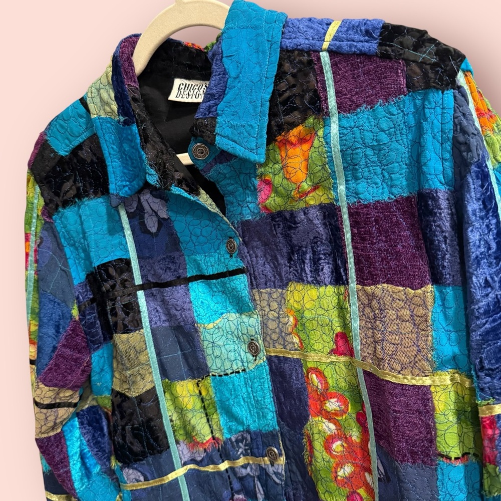 Vintage Chico’s Design Patchwork Jacket | Texture… - image 2
